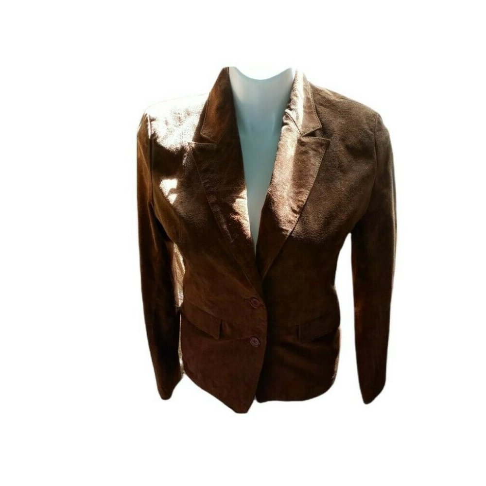 Bagatelle Woman's Soft lined Suede Leather 2 Button Jacket Size 8 (24-2184-0 )